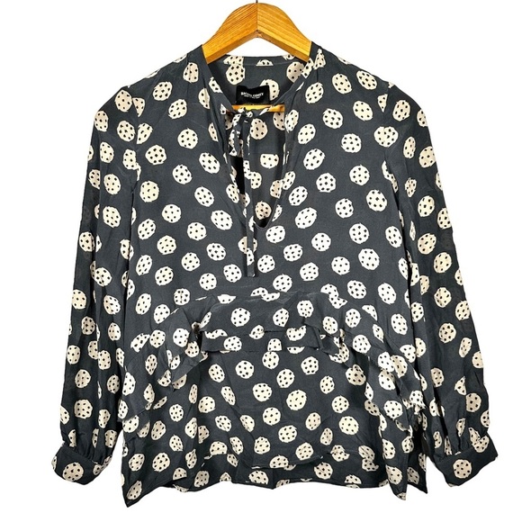 RACHEL COMEY 100% Silk Printed Ruffled Blouse - Picture 2 of 9